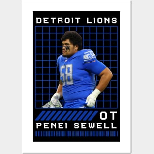 PENEI SEWELL - OT - DETROIT LIONS Posters and Art